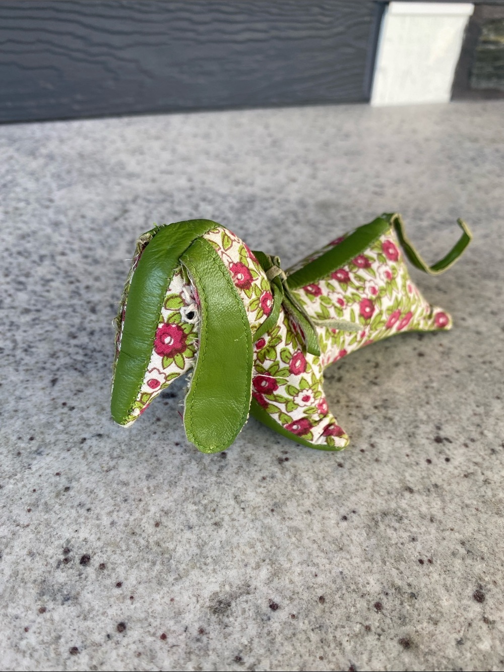 Green Floral Dachshund Paper weight